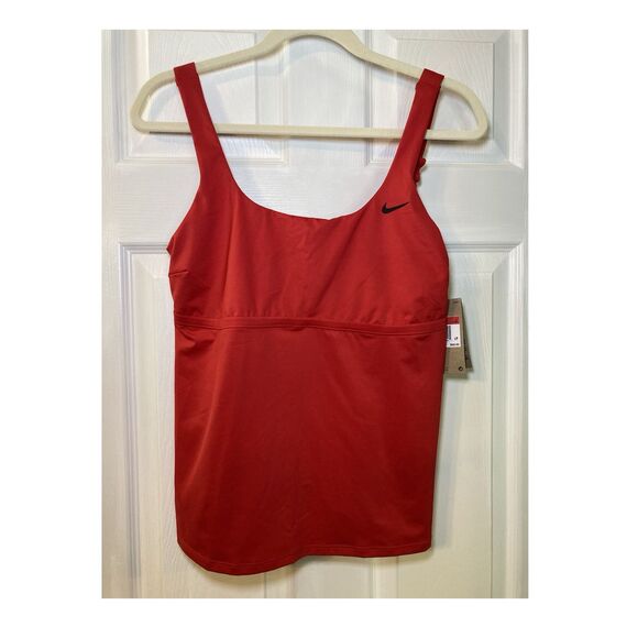 Nike Other - Nike Red Tankini Swim Top Adjustable Strap Logo Women's Size L NWT $60 Retail